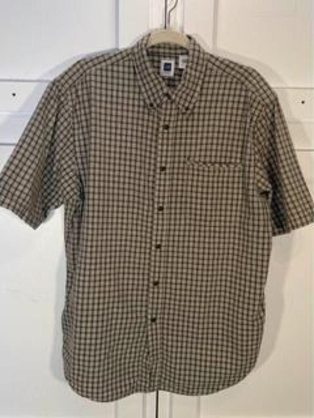 Gap Brown Men's Men's Plaid Button Down Shirt L - Picture 2 of 8